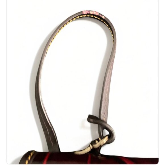 RARE Dooney & Bourke Croc Embossed Red/ Dk.Brown Small Leather Wristlet - Picture 4 of 5